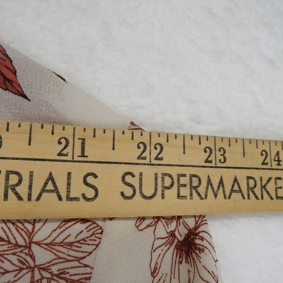 Torrid Shirt Womens Size 3XL Floral High Low Button Front Tunic Ivory Red - Picture 6 of 8